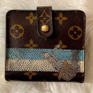 LV Groom Compact Zip Wallet Bellboy Monogram Blue